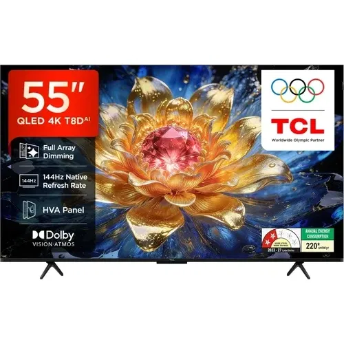 TCL 55T8D 55 inch (139 cm) Ultra HD 4K Smart QLED Front