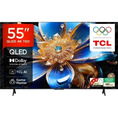 TCL 55T6D 55 inch (139 cm) Ultra HD 4K Smart QLED Front