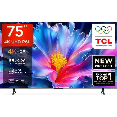 TCL 75P6L 75 inch (190 cm) Ultra HD 4K Smart LED Front