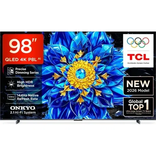 TCL 98P8L 98 inch (248 cm) Ultra HD 4K Smart QLED Front