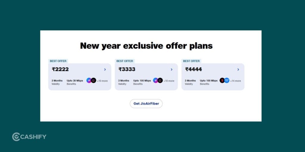 Jio AirFiber new year plans