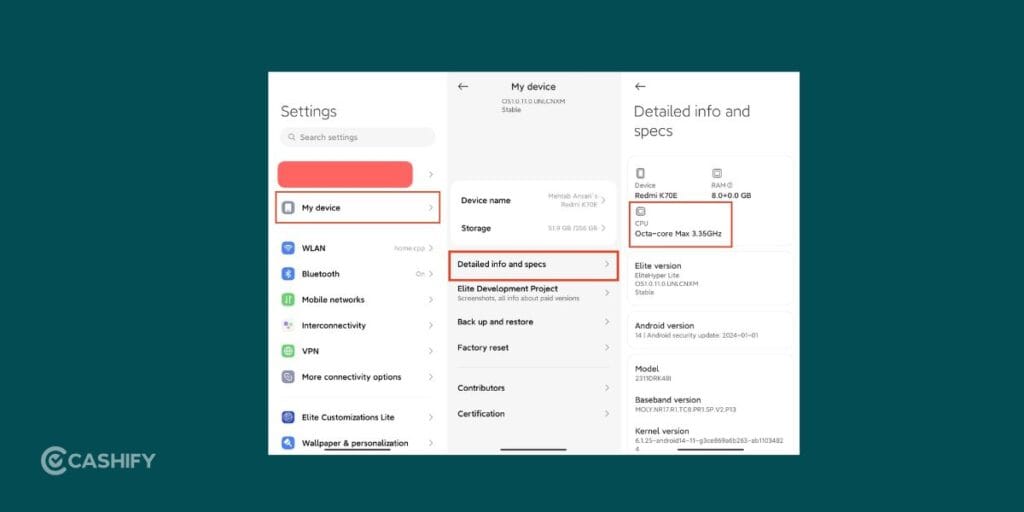 how to check processor in android