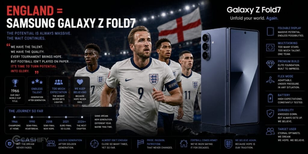 FIFA World Cup: England = Samsung Galaxy Z Fold 7