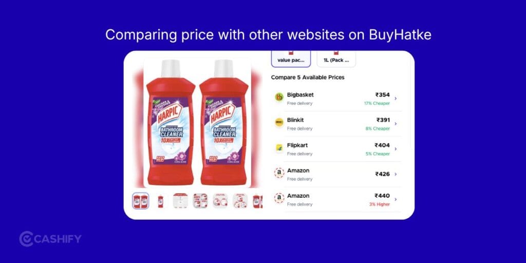 Price comparisons across shopping platforms