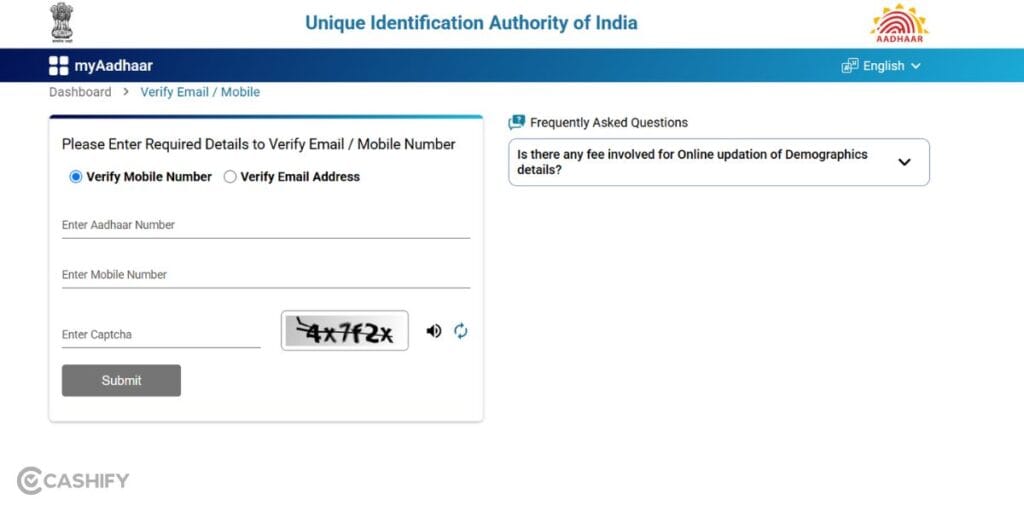 aadhaar card update