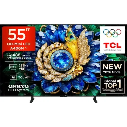 TCL 55A400M 55 inch (139 cm) Ultra HD 4K Smart Mini LED Front
