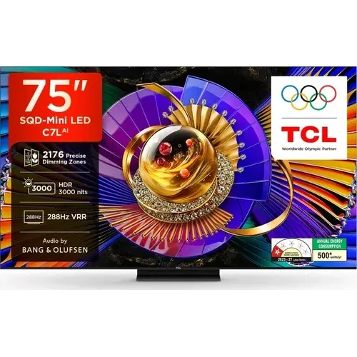 TCL C7L 75C7L 75 inch (190 cm) Ultra HD 4K Smart SQD-Mini LED Front