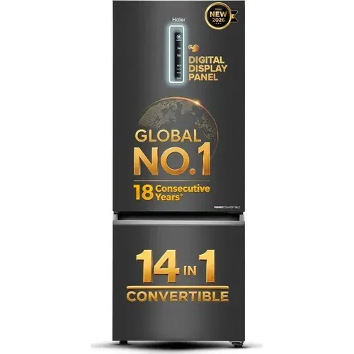 Haier HRB-4951BLBA-P 445 Ltr 1 Star Double Door Front