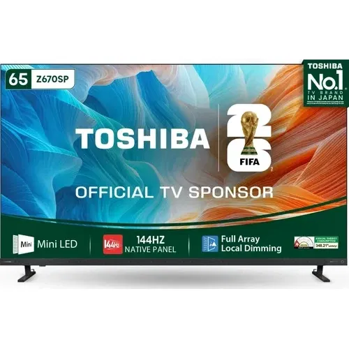 Toshiba Z670S 65Z670SP 65 inch (165 cm) Ultra HD 4K Smart Mini LED Front