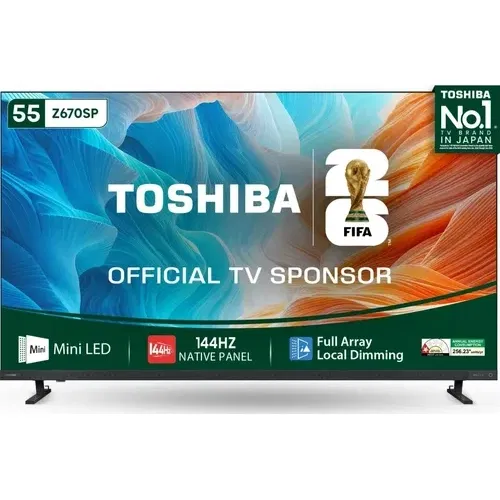 Toshiba Z670S 55Z670SP 55 inch (139 cm) Ultra HD 4K Smart Mini LED Front