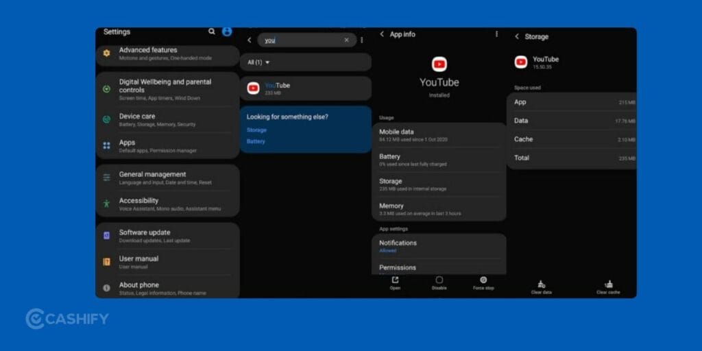 Clear Cache On Your Android If YouTube Not Work­ing On Android