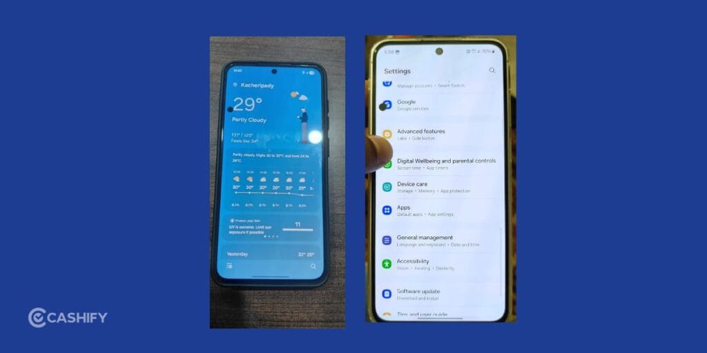 samsung phone with black dot