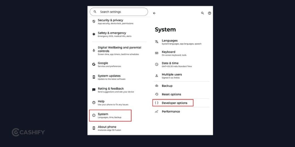 enable developer options in motorola