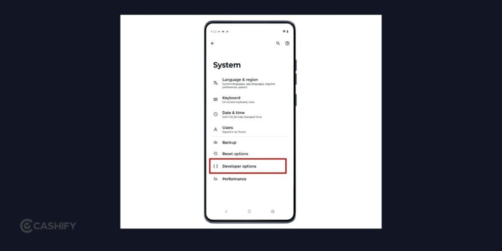 developer option in motorola