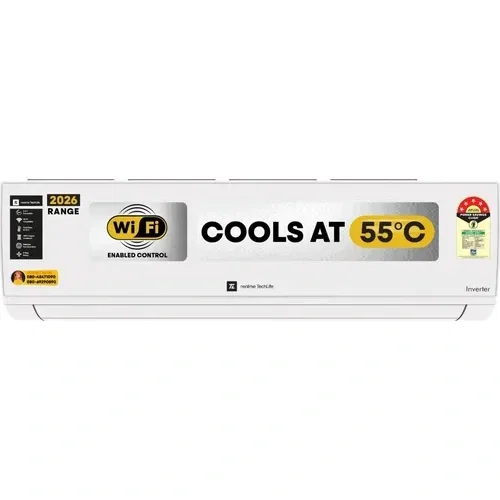Realme TechLife 105IPG26WRMS 1 Ton 5 Star Inverter Split AC Front