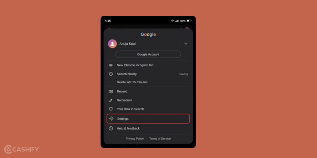 Go to Settings 