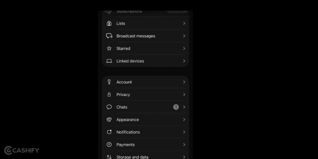 WhatsApp setting