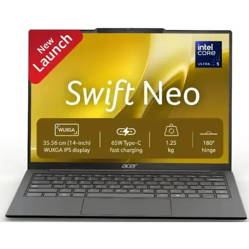 Acer Swift Neo SFN14 55UN.37QSI.006 Ultrabook 125H 16 GB 512 GB SSD Windows 11 Front