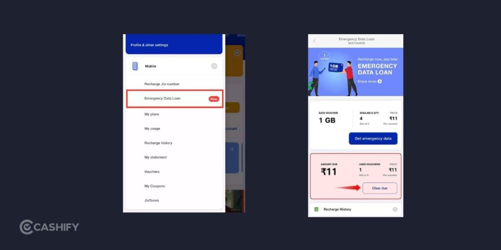 Jio Data Loan Number