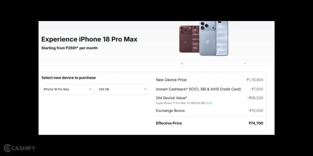 iPhone 18 Pro Max At ₹74,700