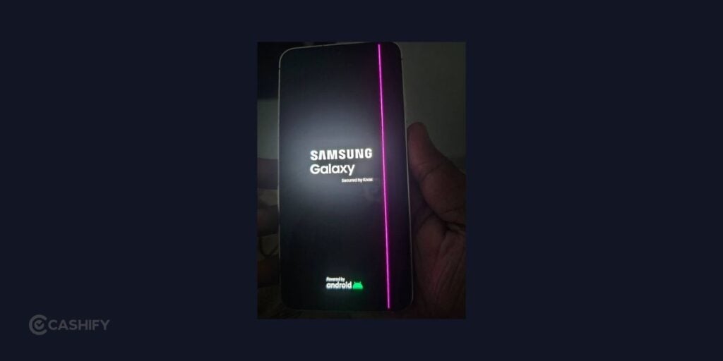 galaxy s23 with pink line